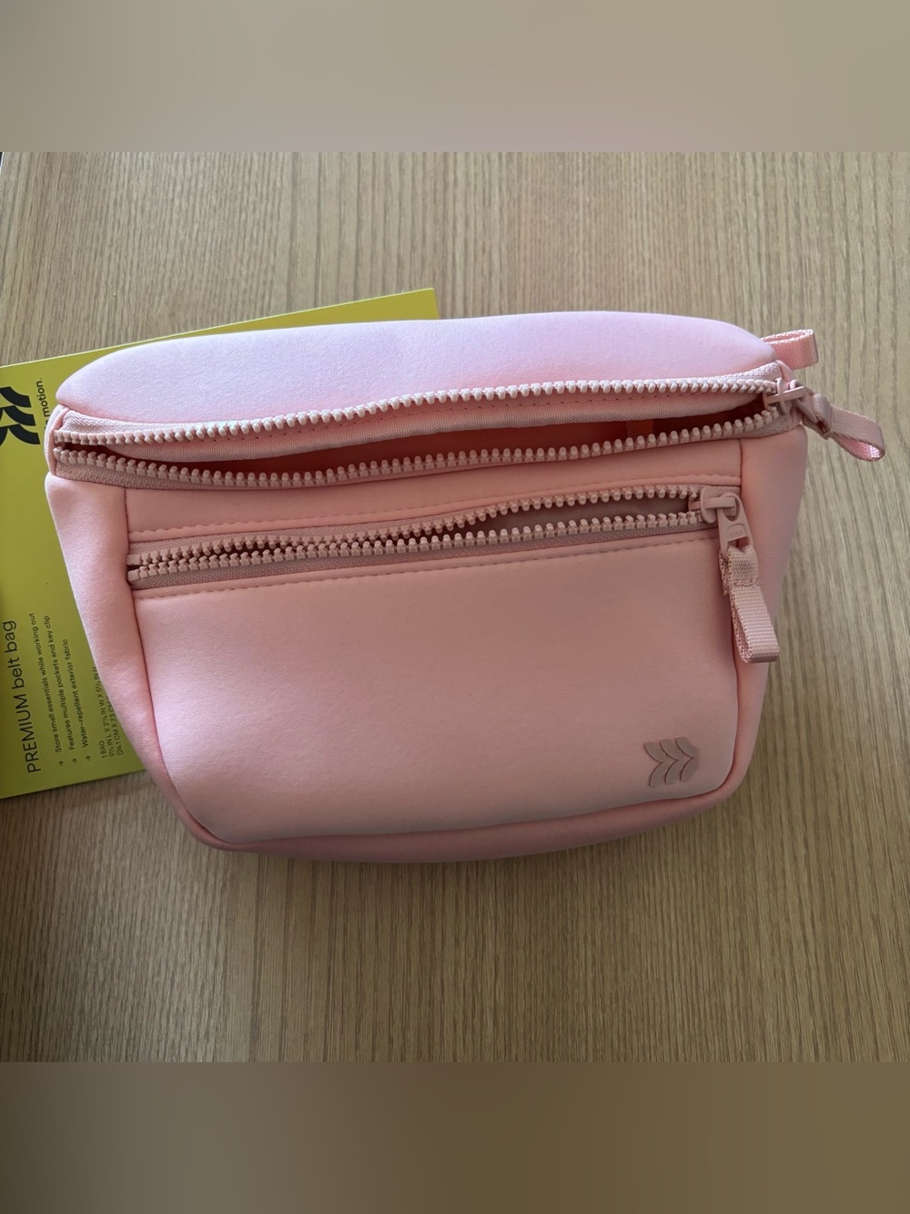 NWT All In Motion Premium Belt Bag Blush Pink Water-Resistant Knit Fanny Pack - Picture 9 of 15